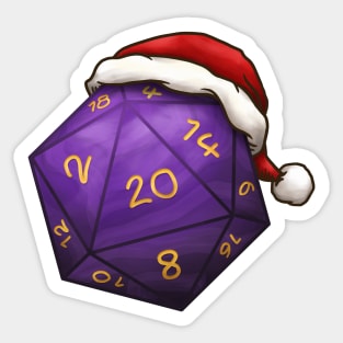 Christmas D20 Dice Purple Sticker